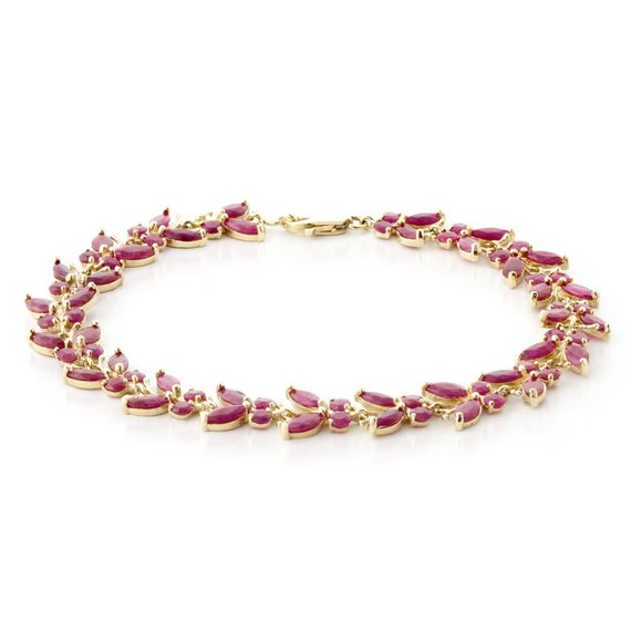 14K. SOLID GOLD BUTTERFLY BRACELET WITH  RUBIES - Picture 3 of 8